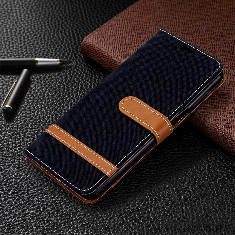 Redmi Note 9 Pro Coque Housse En Denim Étui En Cuir De Téléphone Rouge