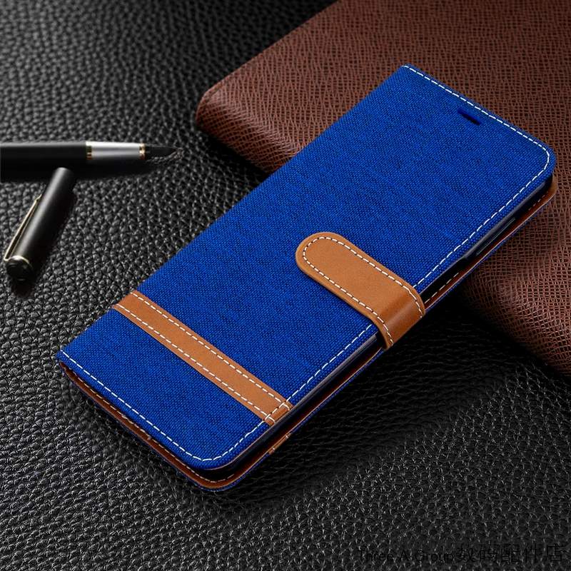 Redmi Note 9 Pro Coque Housse En Denim Étui En Cuir De Téléphone Rouge