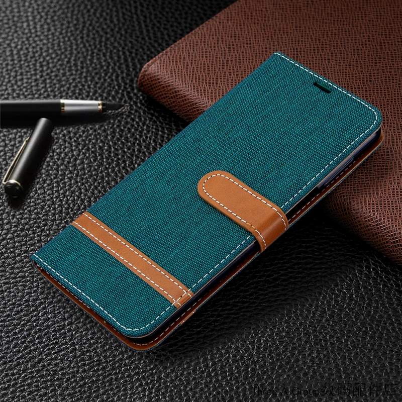 Redmi Note 9 Pro Coque Housse En Denim Étui En Cuir De Téléphone Rouge