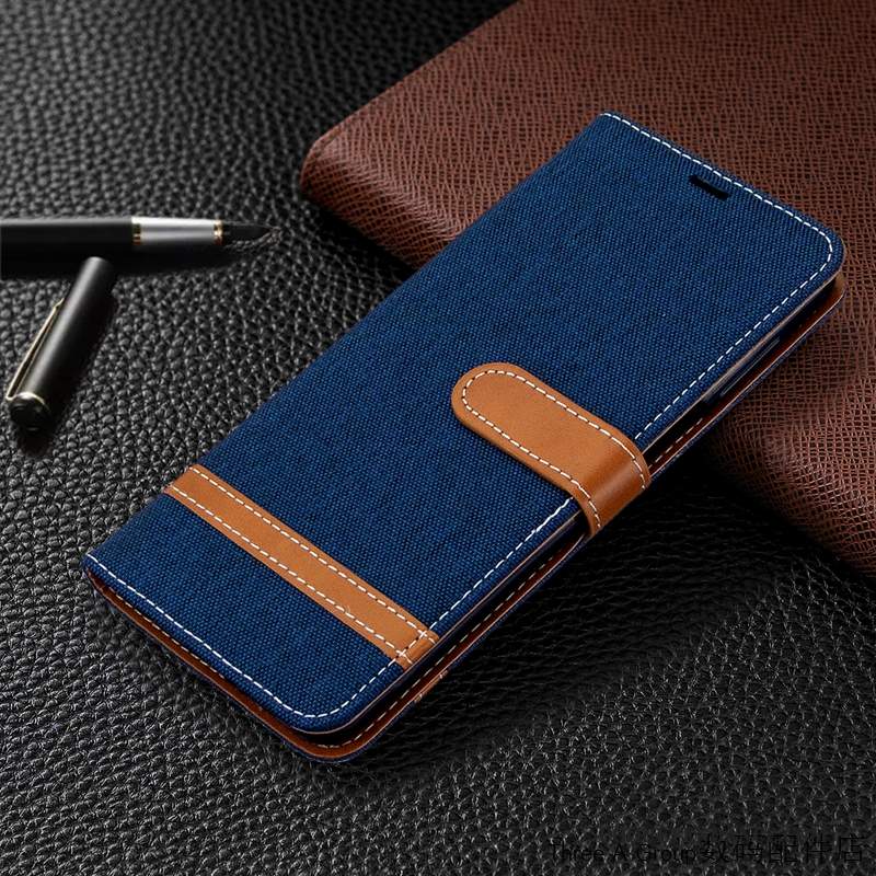 Redmi Note 9 Pro Coque Housse En Denim Étui En Cuir De Téléphone Rouge