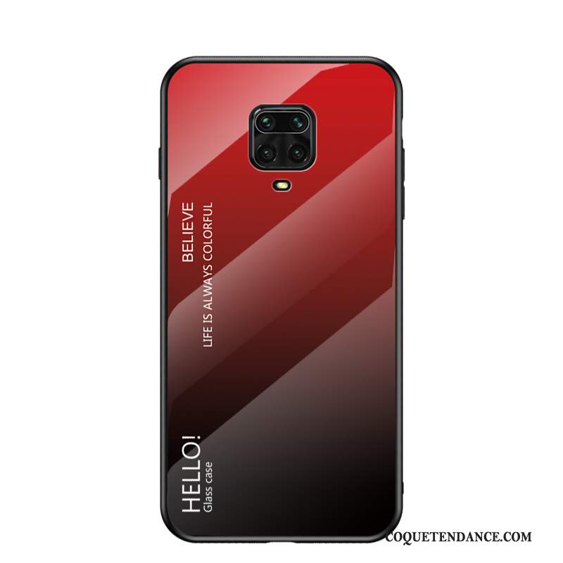 Redmi Note 9 Pro Coque Net Rouge Jaune Incassable Dégradé
