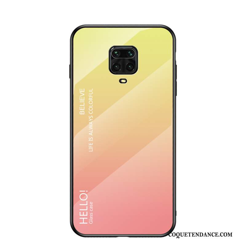 Redmi Note 9 Pro Coque Net Rouge Jaune Incassable Dégradé