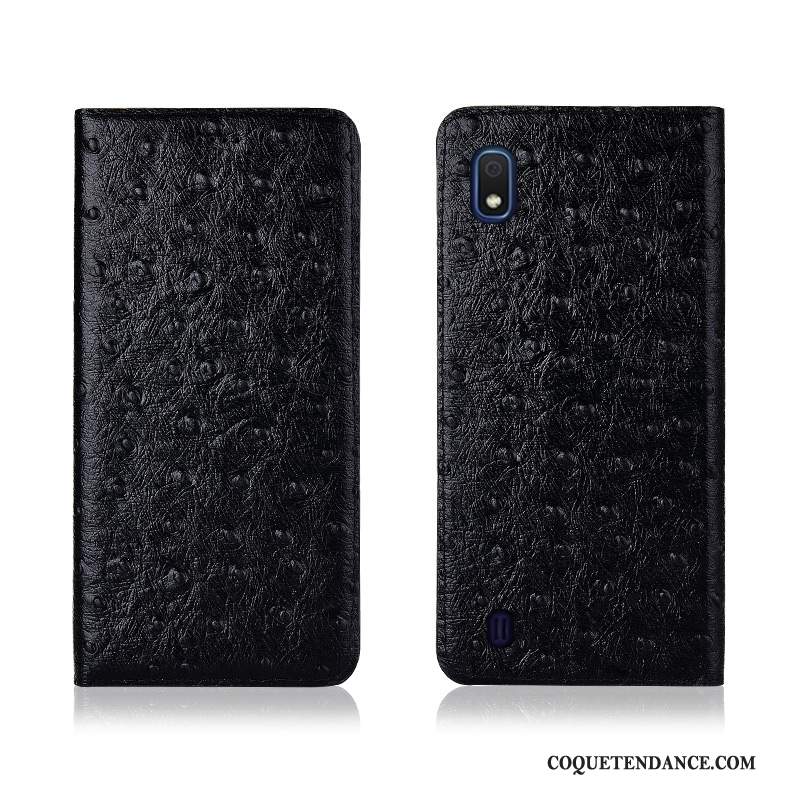 Samsung Galaxy A10 Coque Cuir Véritable Modèle Fleurie Incassable Protection Étui En Cuir