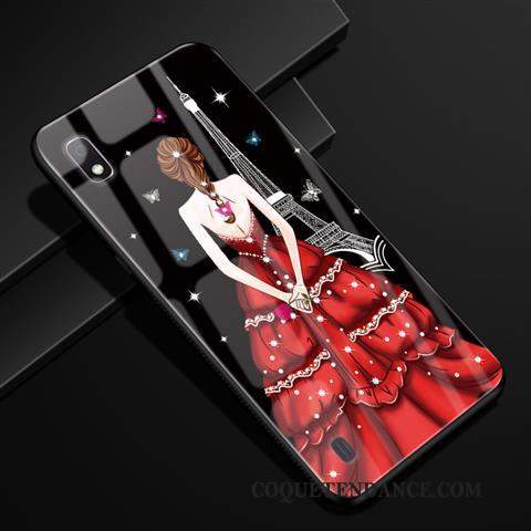 Samsung Galaxy A10 Coque Verre Étui Rouge Protection
