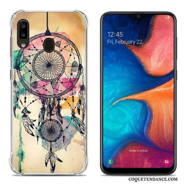 Samsung Galaxy A20e Coque Fluide Doux Créatif Multicolore Ballon Net Rouge