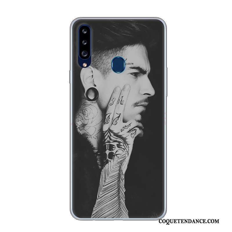 Samsung Galaxy A20s Coque Dessin Animé Blanc Personnalisé Incassable Protection