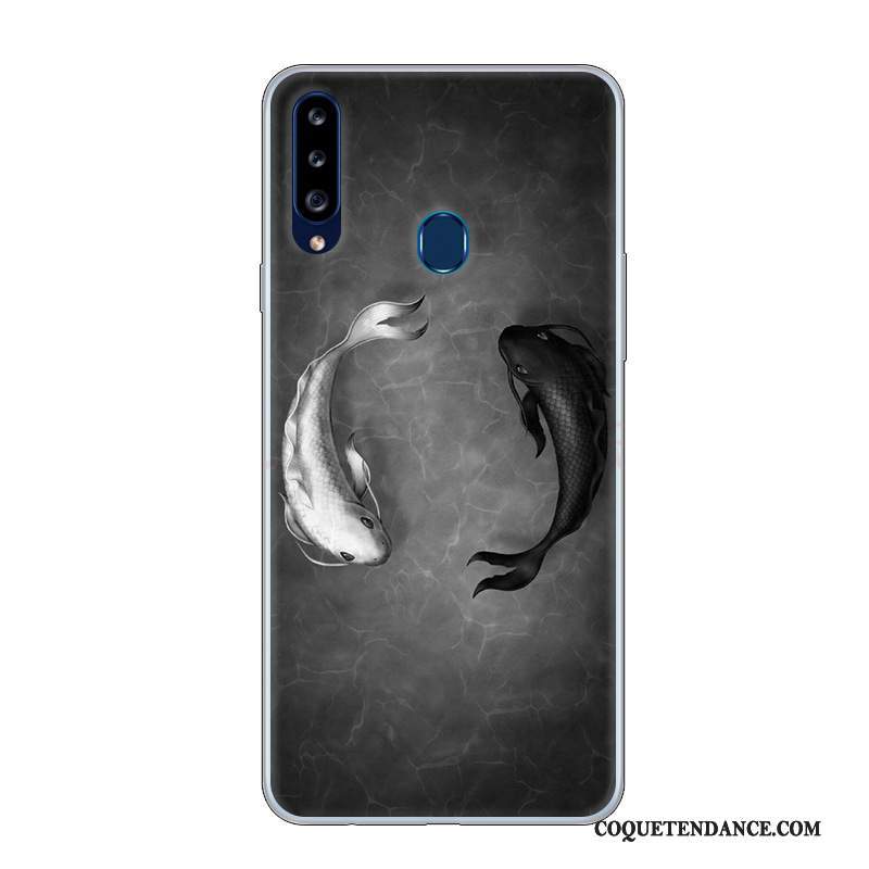 Samsung Galaxy A20s Coque Dessin Animé Blanc Personnalisé Incassable Protection