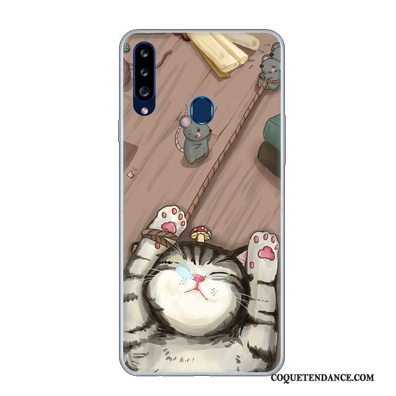 Samsung Galaxy A20s Coque Dessin Animé Blanc Personnalisé Incassable Protection