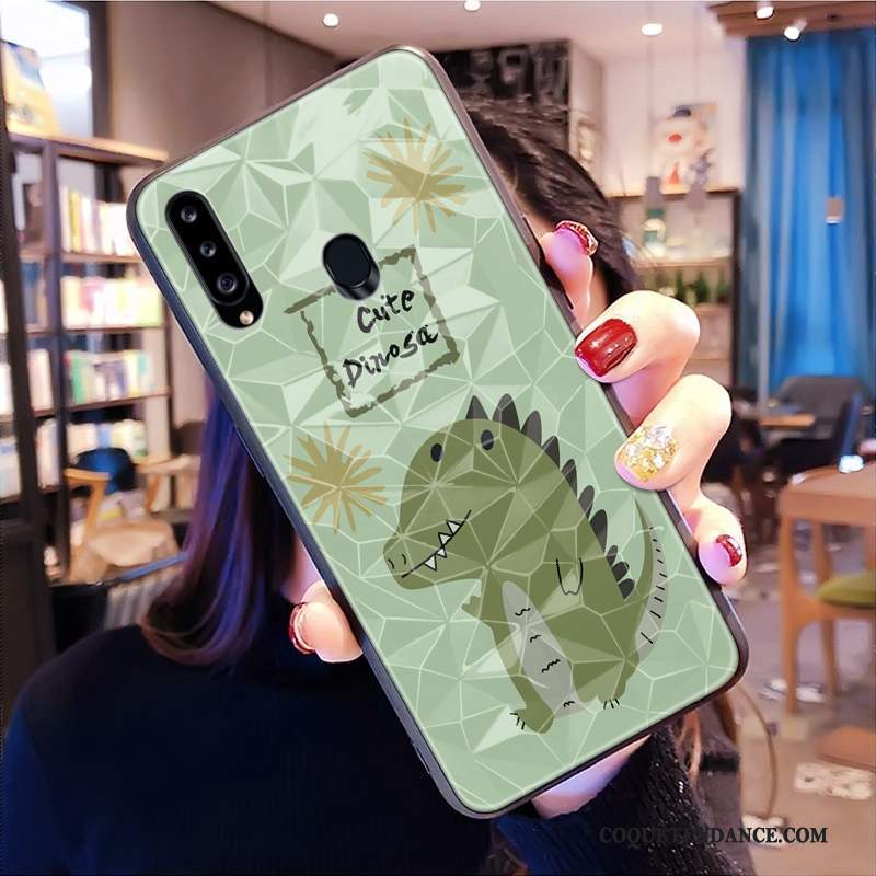 Samsung Galaxy A20s Coque Rouge Étui Personnalité Crocodile Dessin Animé