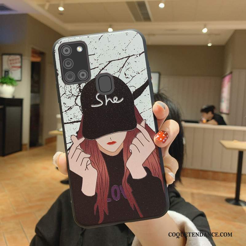 Samsung Galaxy A21s Coque Frais Protection Dessin Animé Net Rouge Personnalité