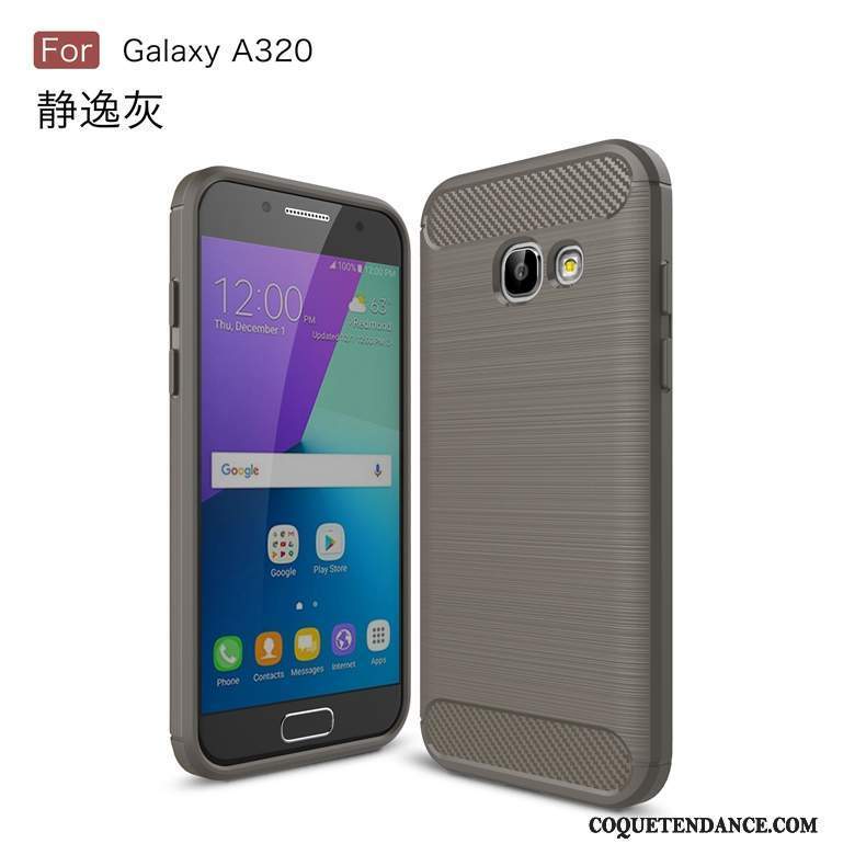 Samsung Galaxy A3 2017 Coque Fibre De Téléphone Vert Étui Fluide Doux