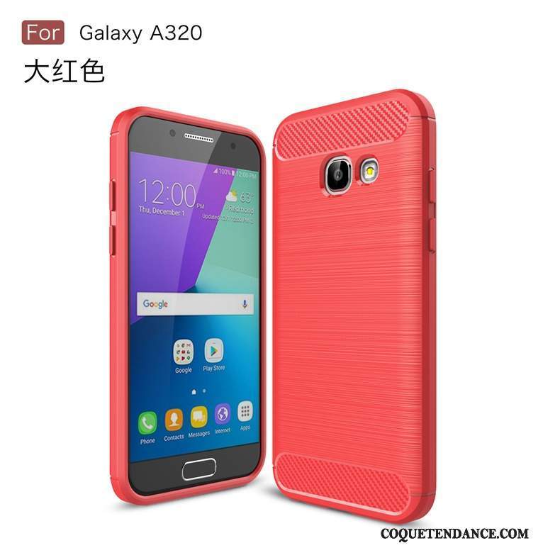 Samsung Galaxy A3 2017 Coque Fibre De Téléphone Vert Étui Fluide Doux