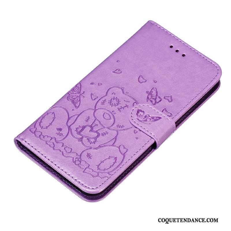Samsung Galaxy A30s Coque Violet Clamshell Net Rouge Dessin Animé Protection