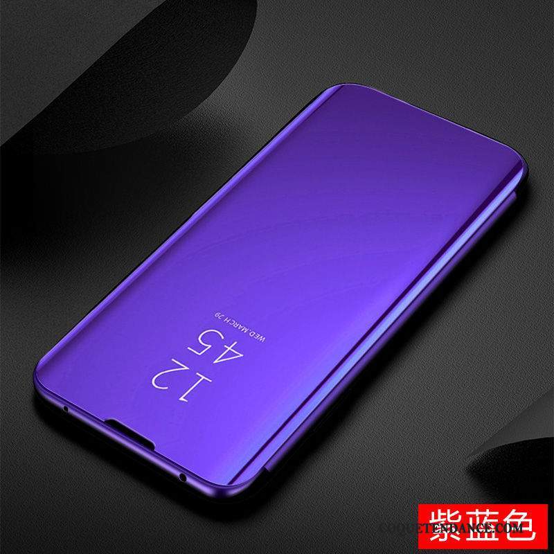 Samsung Galaxy A30s Coque Étui Protection Housse Violet Miroir