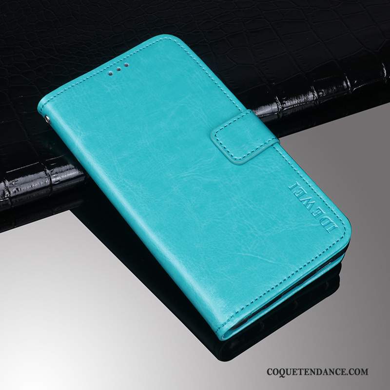 Samsung Galaxy A40 Coque De Téléphone Protection Modèle Fleurie Bleu Étui En Cuir