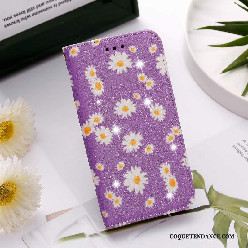 Samsung Galaxy A41 Coque Sac Carte Clamshell Violet De Téléphone Étui En Cuir