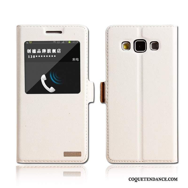 Samsung Galaxy A5 2015 Coque Dormance Cuir Véritable Protection Étui En Cuir De Téléphone