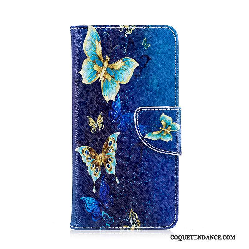 Samsung Galaxy A5 2016 Coque Housse Étui En Cuir Bleu Peinture Protection