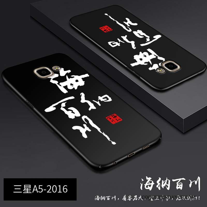 Samsung Galaxy A5 2016 Coque Personnalité Délavé En Daim Noir Incassable De Téléphone