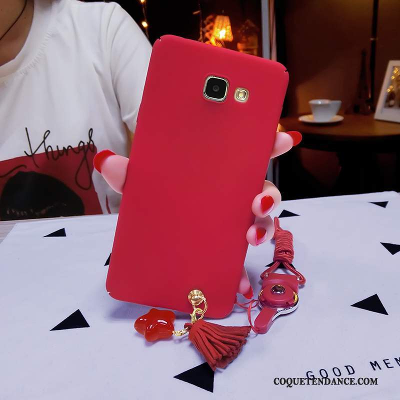 Samsung Galaxy A5 2016 Coque Rouge Tout Compris Difficile Étui Délavé En Daim