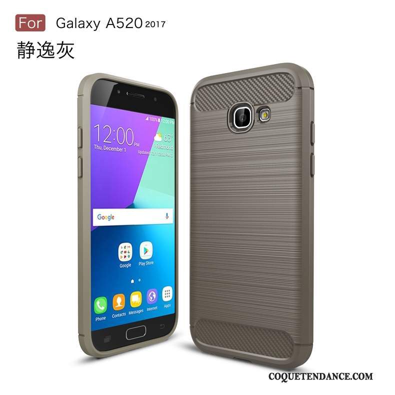 Samsung Galaxy A5 2017 Coque De Téléphone Protection Noir Fibre Fluide Doux