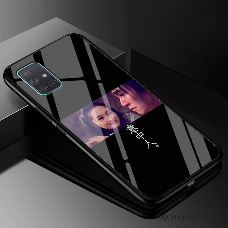 Samsung Galaxy A51 Coque Amoureux Noir Silicone De Téléphone Tendance
