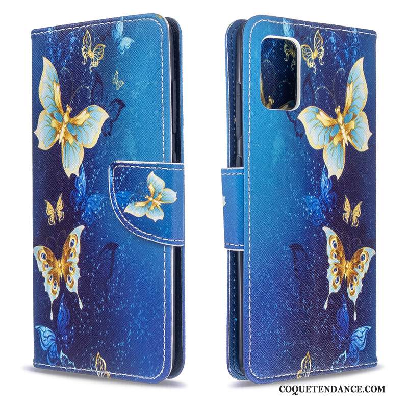 Samsung Galaxy A51 Coque Étui Bleu De Téléphone Peinture Protection