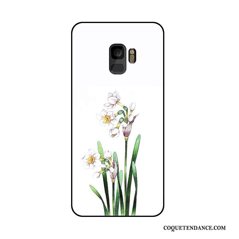 Samsung Galaxy A6 Coque Blanc De Téléphone Fleur Étui Ornements Suspendus