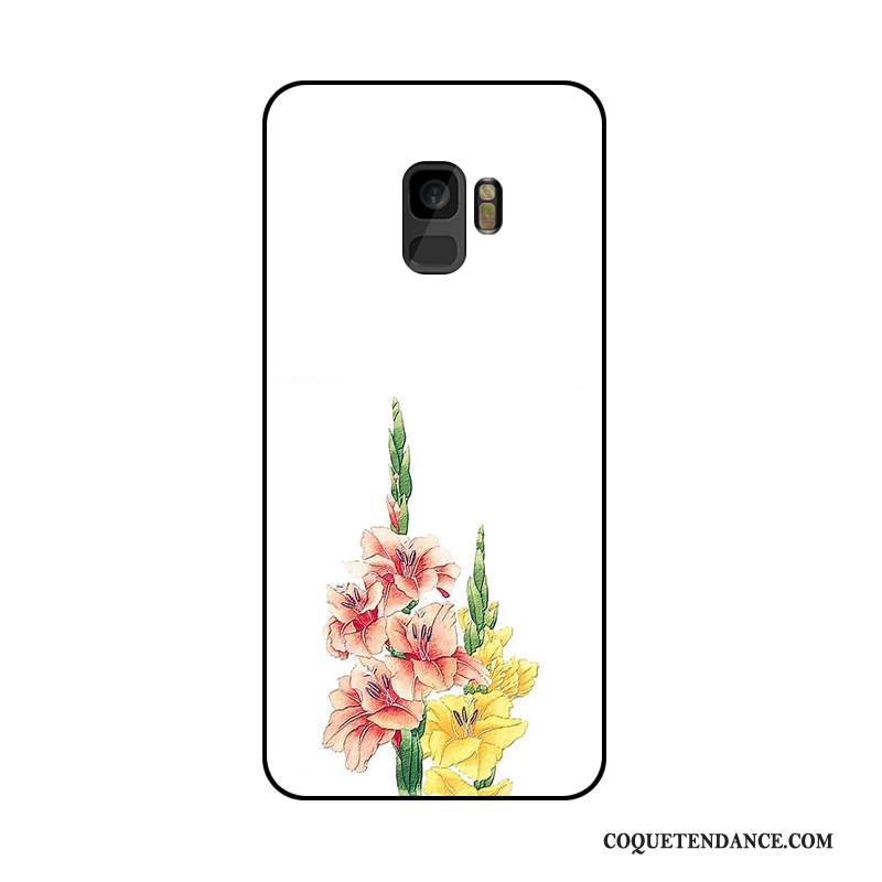 Samsung Galaxy A6 Coque Blanc De Téléphone Fleur Étui Ornements Suspendus