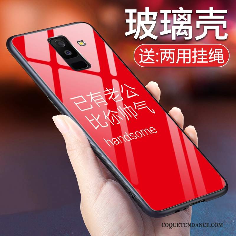 Samsung Galaxy A6+ Coque De Téléphone Étui Amoureux Rouge Net Rouge