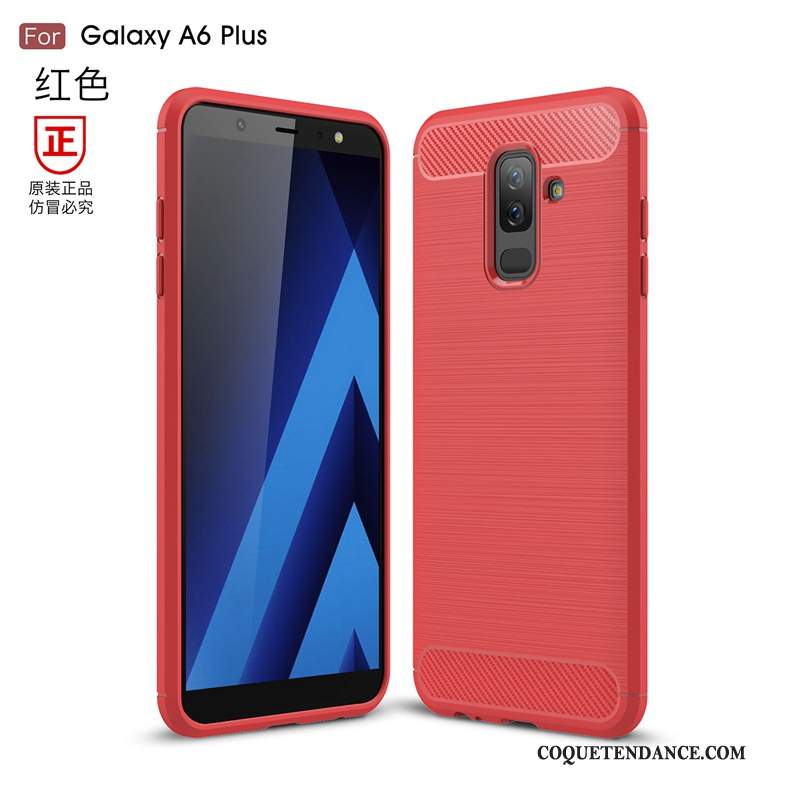 Samsung Galaxy A6+ Coque Protection Silicone Étui Fibre Incassable