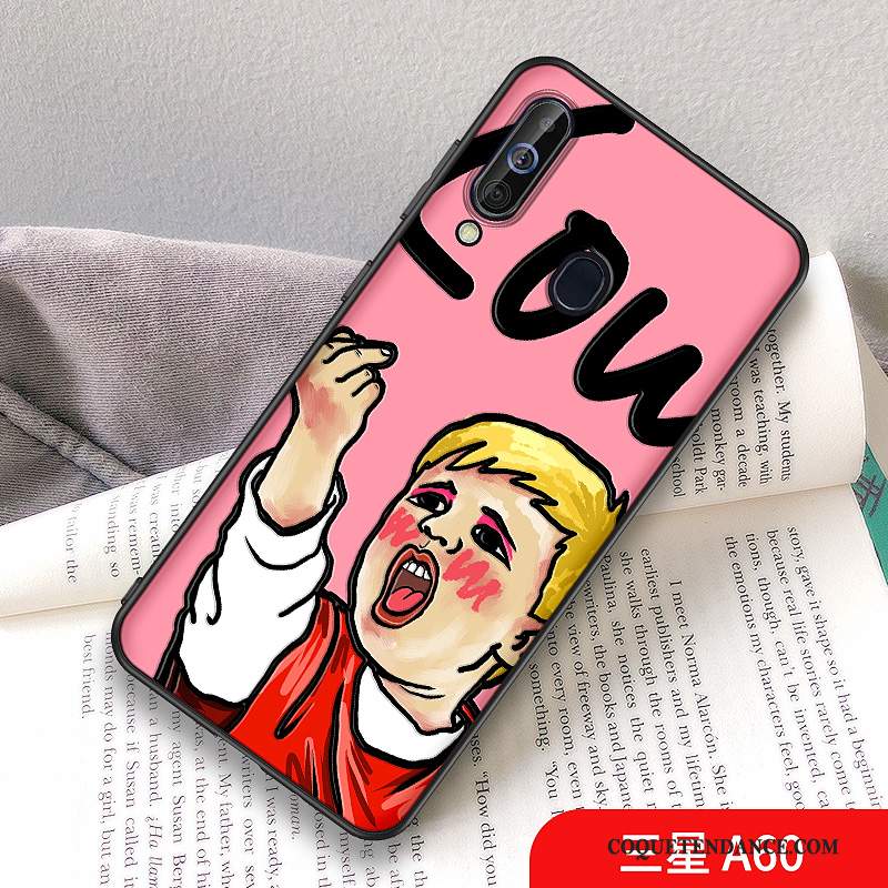 Samsung Galaxy A60 Coque Personnalité Créatif Étui Protection Net Rouge