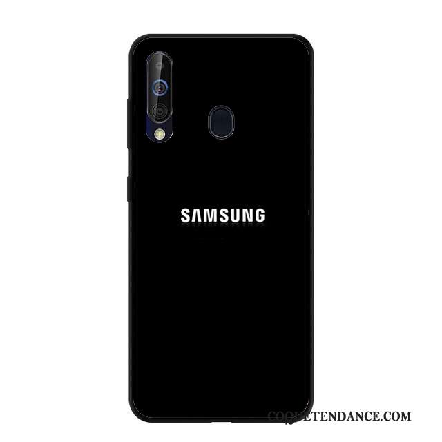Samsung Galaxy A60 Coque Rose Incassable Étui Fluide Doux Noir