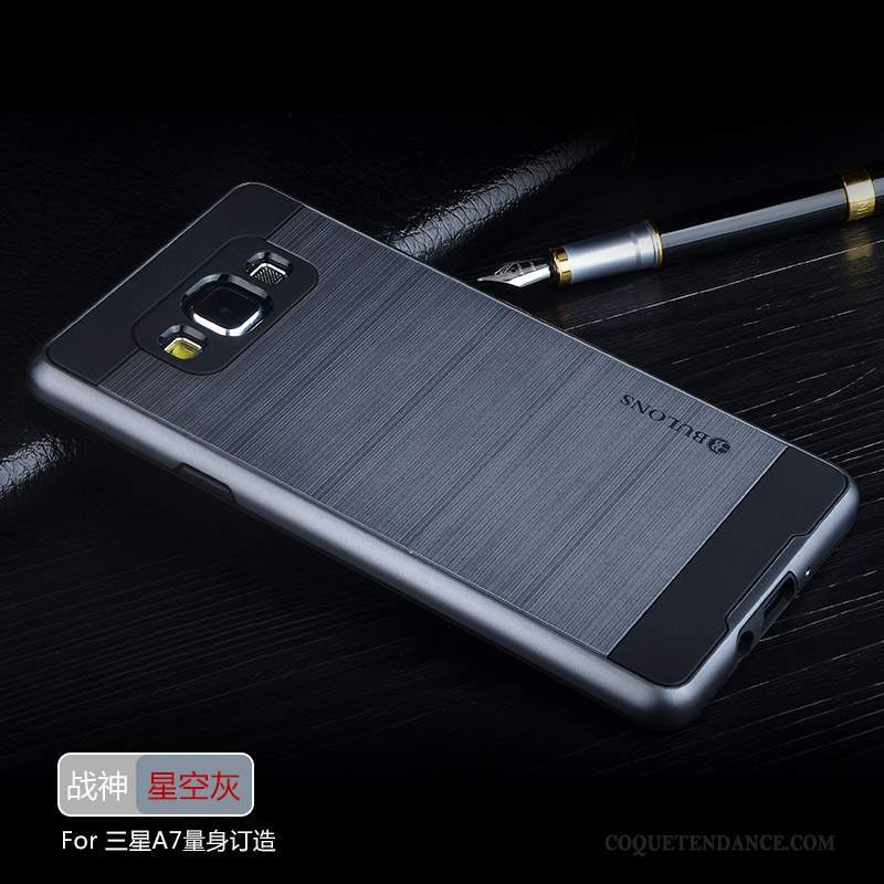 Samsung Galaxy A7 2015 Coque Gris Étui Silicone Argent