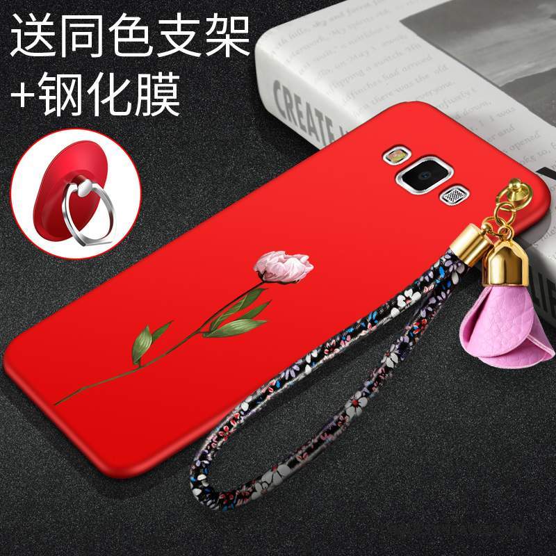 Samsung Galaxy A7 2015 Coque Silicone Fluide Doux Rouge Protection