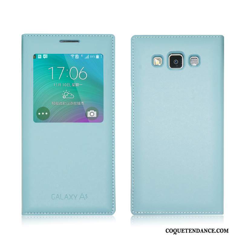 Samsung Galaxy A7 2015 Coque Étui Housse Étui En Cuir Bleu