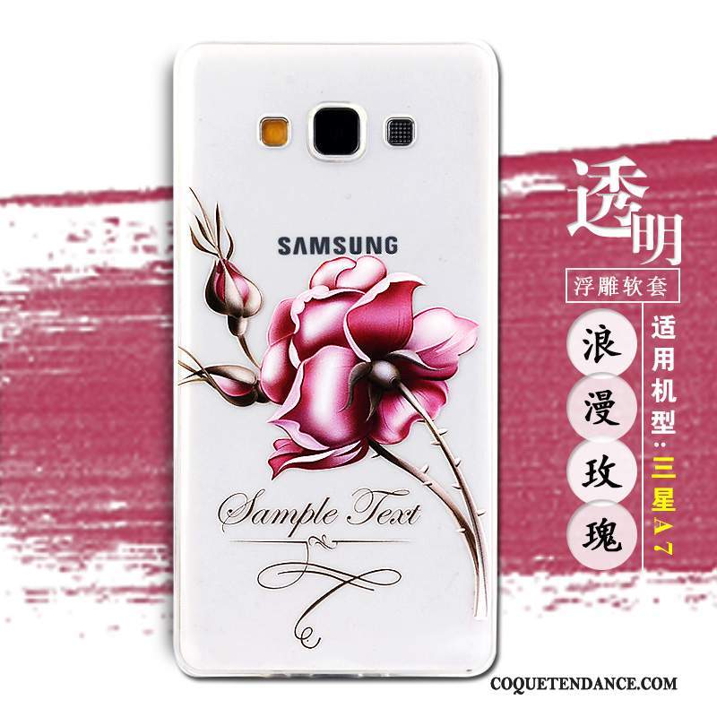 Samsung Galaxy A7 2015 Coque Étui Protection Violet Fluide Doux Dessin Animé