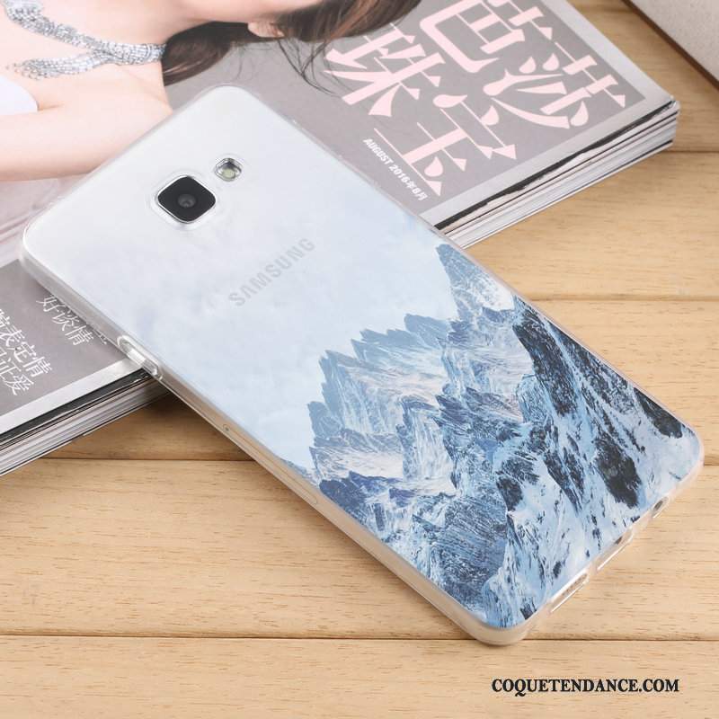 Samsung Galaxy A7 2016 Coque Délavé En Daim Bleu Tout Compris Protection Silicone