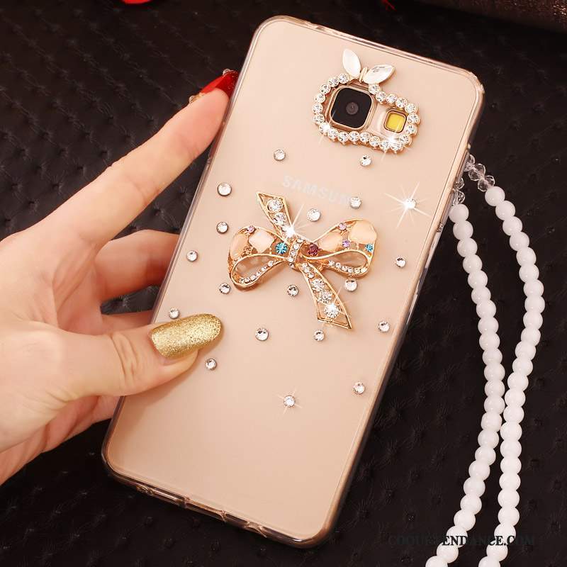 Samsung Galaxy A7 2016 Coque Perle Silicone Multicolore Strass