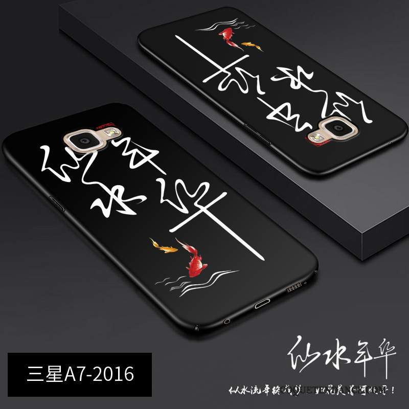 Samsung Galaxy A7 2016 Coque Personnalité Créatif Tendance Noir Tout Compris
