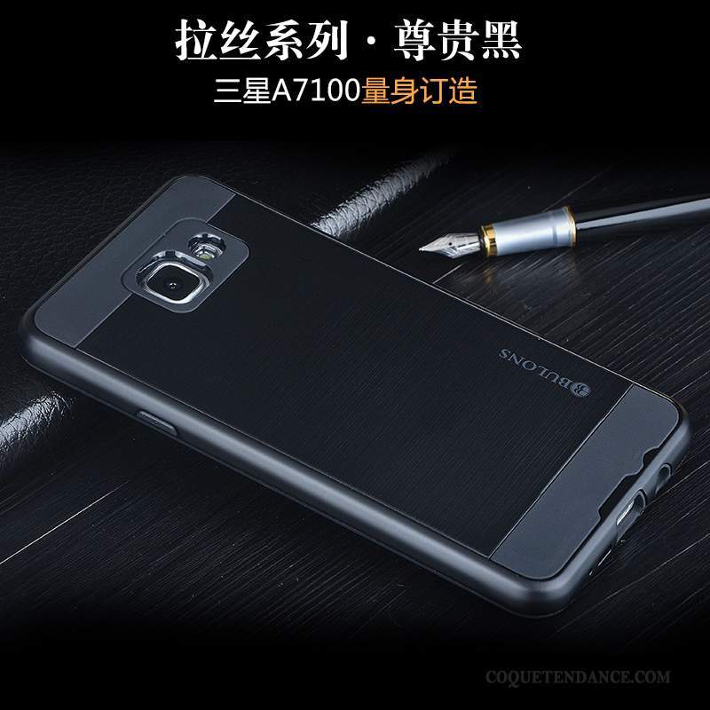 Samsung Galaxy A7 2016 Coque Protection Nouveau Noir Tissu De Téléphone