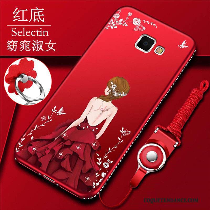 Samsung Galaxy A7 2016 Coque Silicone Rouge Protection Fluide Doux