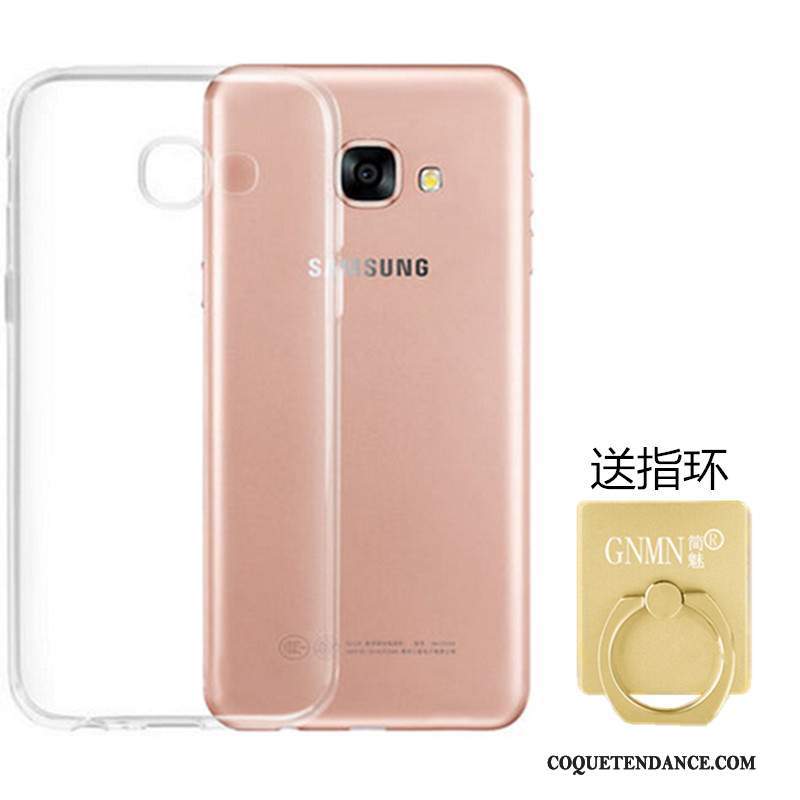Samsung Galaxy A7 2017 Coque Blanc Silicone Étui Fluide Doux Transparent