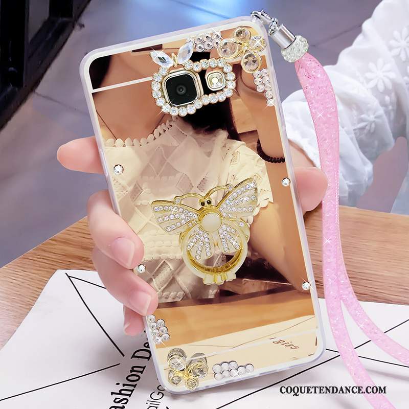 Samsung Galaxy A7 2017 Coque De Téléphone Strass Ornements Suspendus Étui Miroir