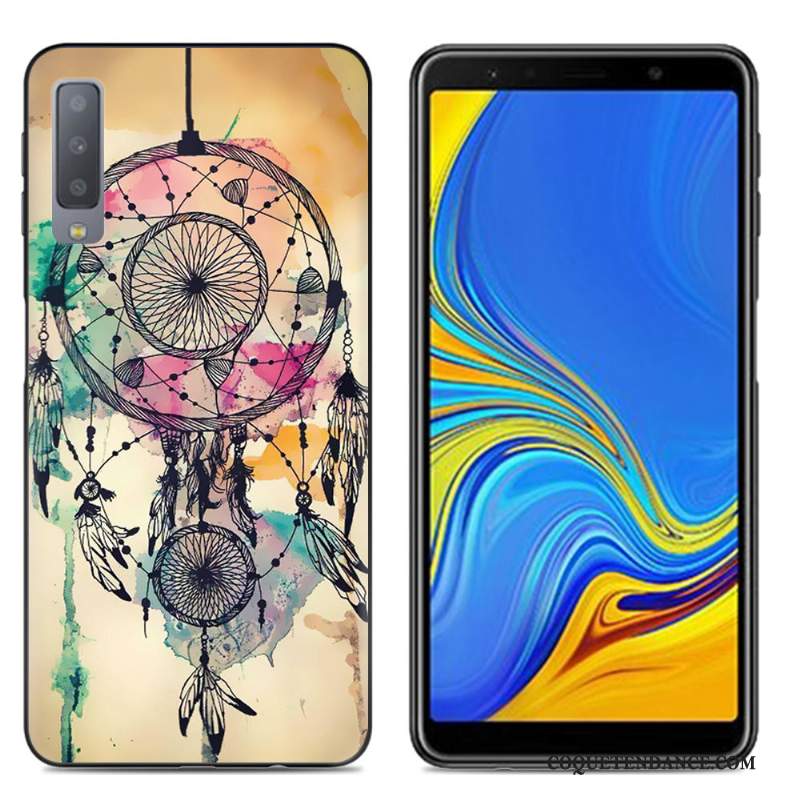 Samsung Galaxy A7 2018 Coque Créatif Tendance Tout Compris Rose Simple