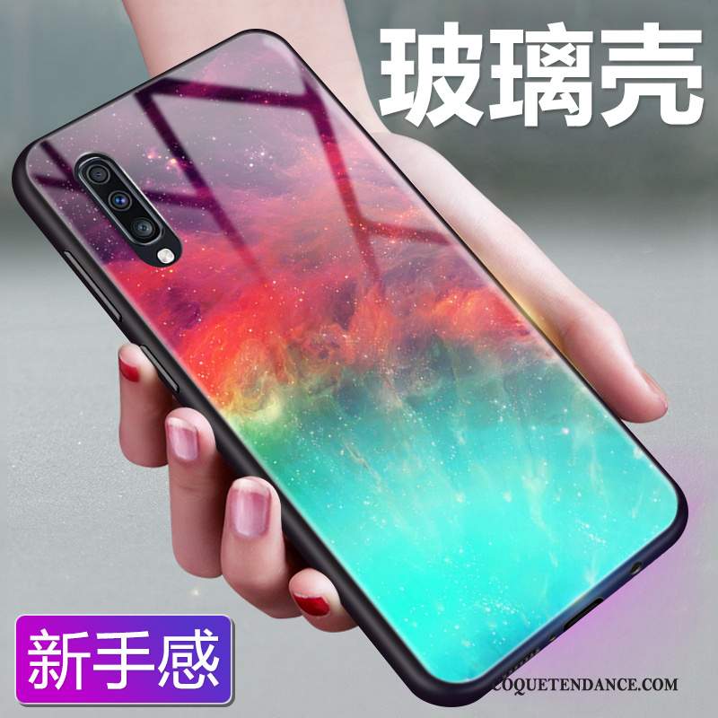 Samsung Galaxy A70 Coque Couleur Unie Protection Verre Multicolore Fluide Doux