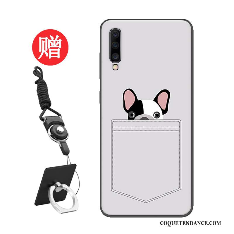 Samsung Galaxy A70 Coque De Téléphone Net Rouge Vent Délavé En Daim Étui