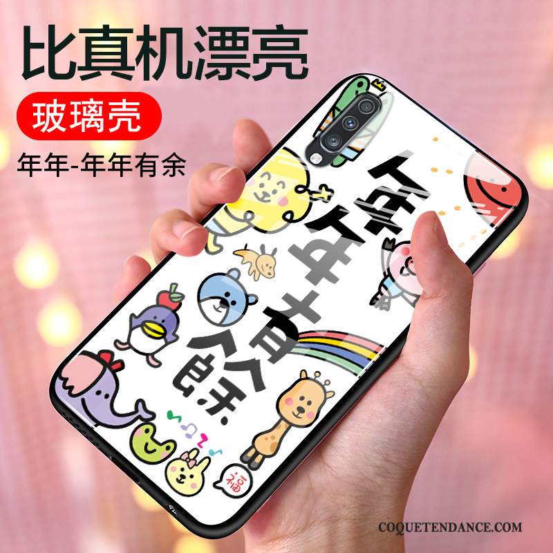 Samsung Galaxy A70 Coque Dessin Animé Incassable Style Chinois Créatif Verre