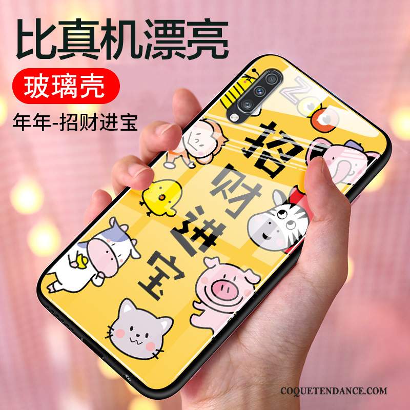 Samsung Galaxy A70 Coque Dessin Animé Incassable Style Chinois Créatif Verre