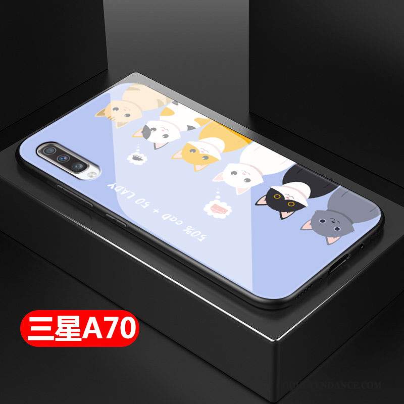 Samsung Galaxy A70 Coque Dessin Animé Tout Compris Verre Incassable Fluide Doux